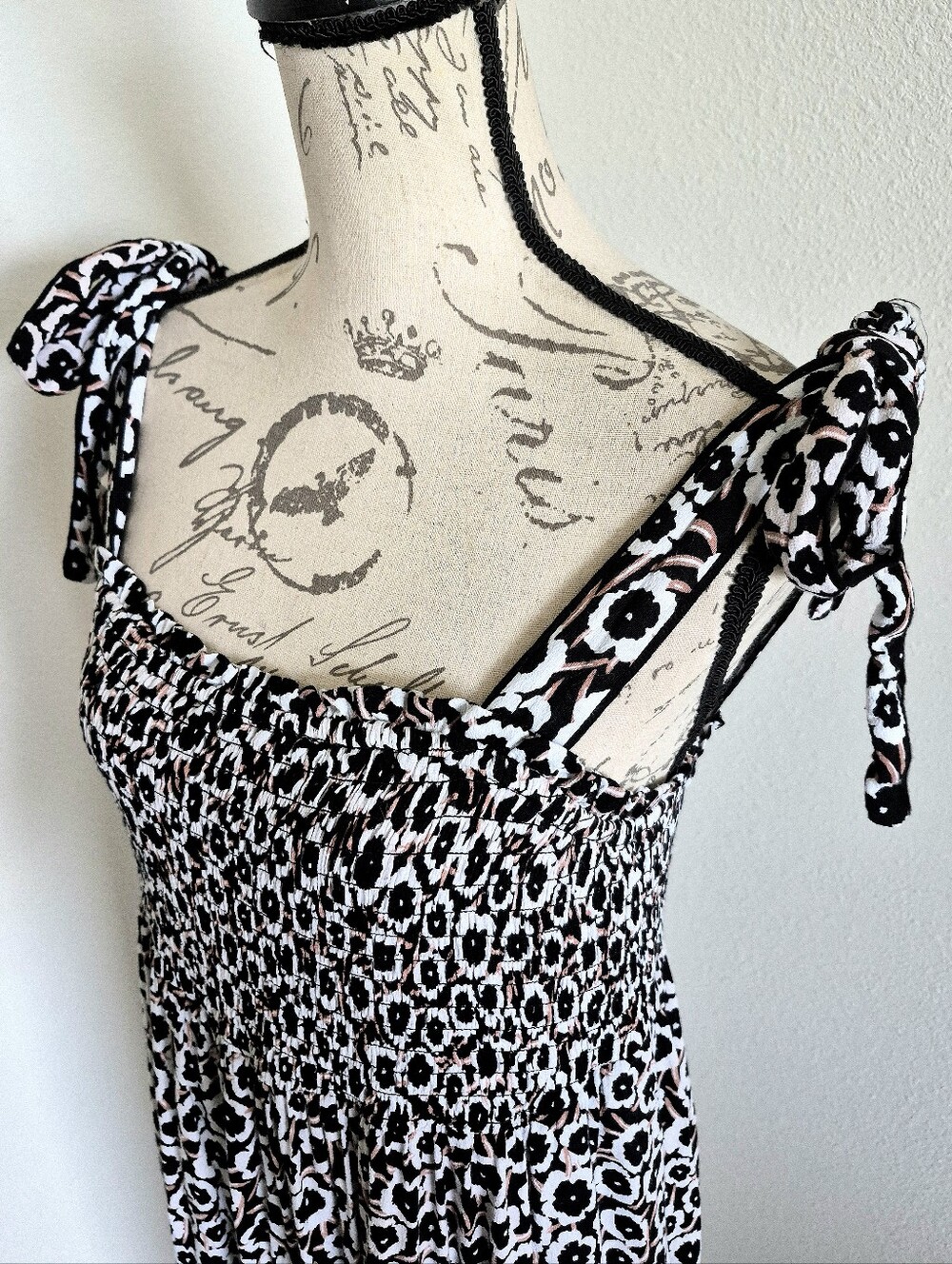 Diane von Furstenberg for Target Smocked Floral Maxi Dress Size L Boho Summer - Picture 7 of 15